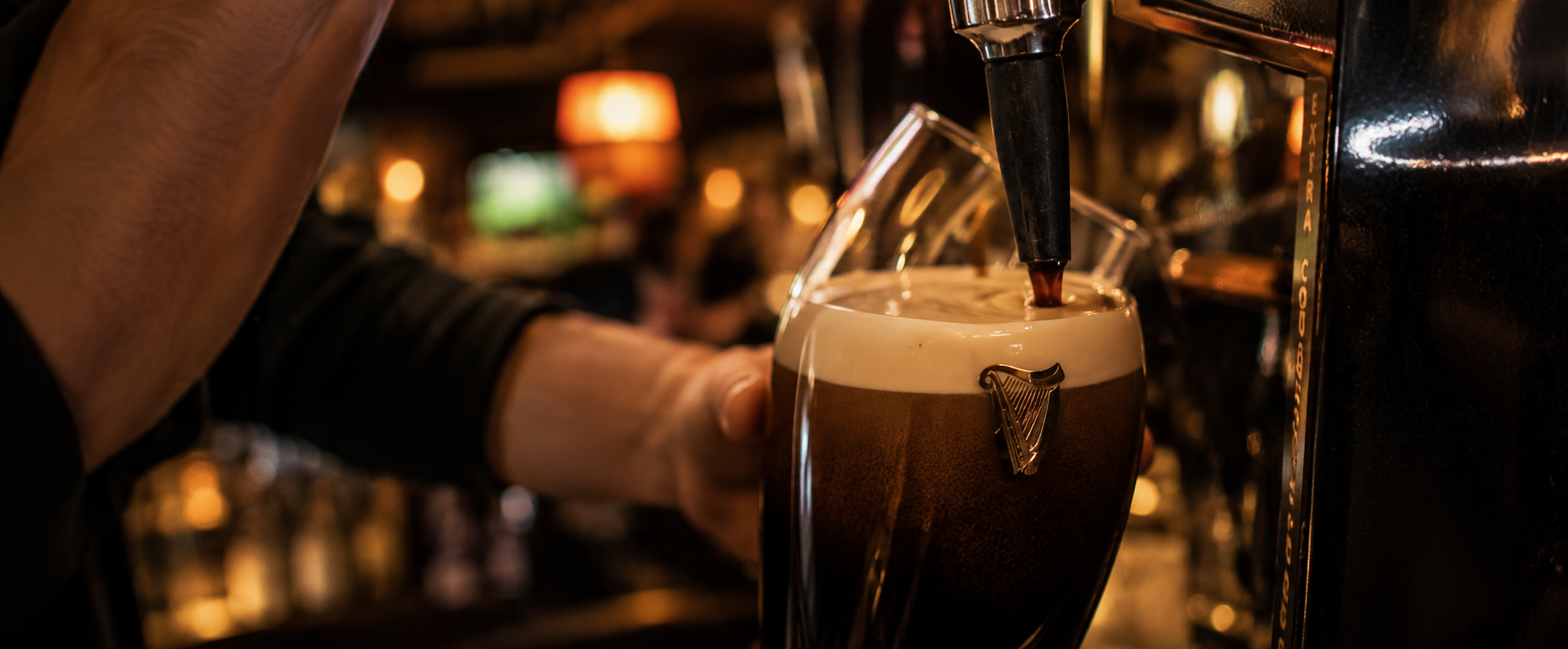 A fresh pint being poured at the Dublin Inn bar